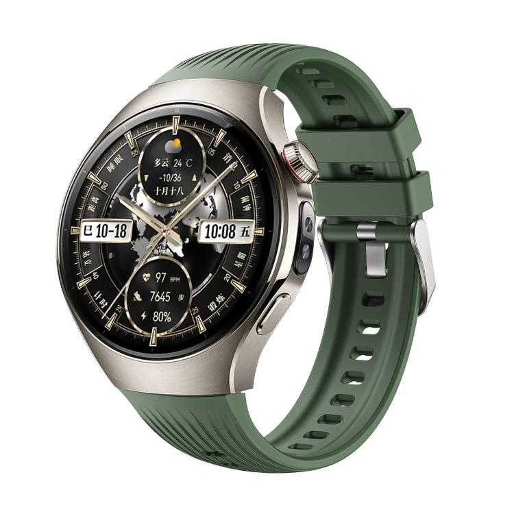For Huawei Watch 5 46mm Vertical Silicone Watch Band(Wilderness Green) - Watch Bands by buy2fix | Online Shopping UK | buy2fix