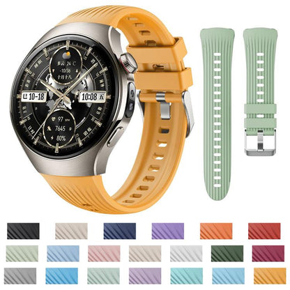 For Huawei Watch 5 46mm Vertical Silicone Watch Band(White) - Watch Bands by buy2fix | Online Shopping UK | buy2fix