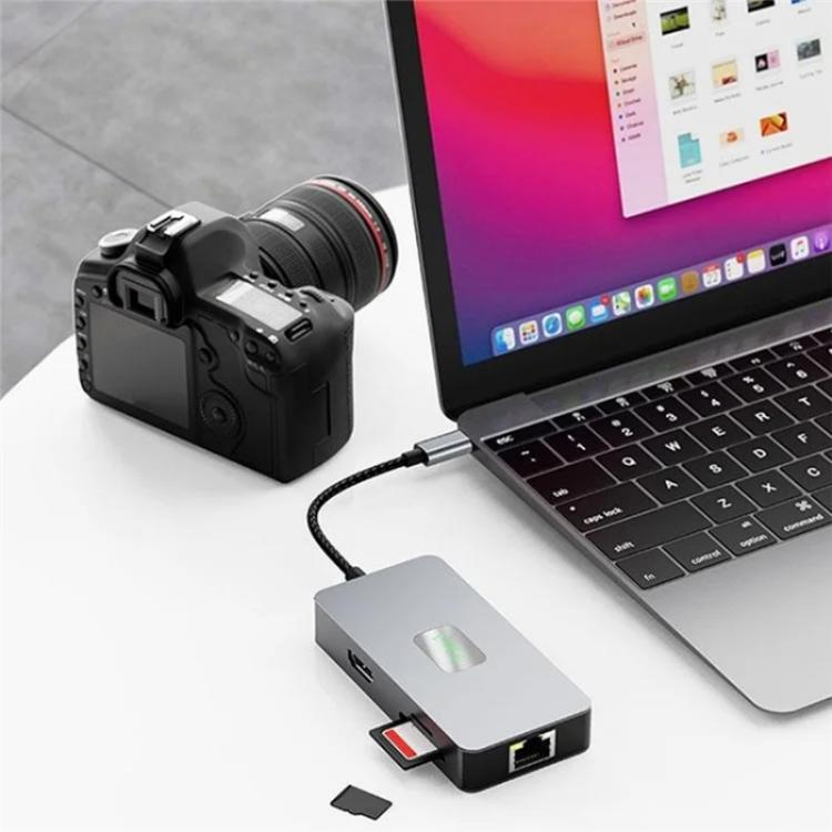 2402 2 x USB 3.2, HD, 2 x Card Reader, PD 100W, RJ45 2.5Gbps 7-in-1 Multi-Port Type-C Hub Adapter - USB HUB by buy2fix | Online Shopping UK | buy2fix