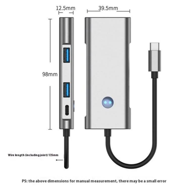 2426 One-Key Screen Off Type-C to 2 x USB3.2, HD, PD100W, 2 x USB-C3.2 HUB - USB HUB by buy2fix | Online Shopping UK | buy2fix