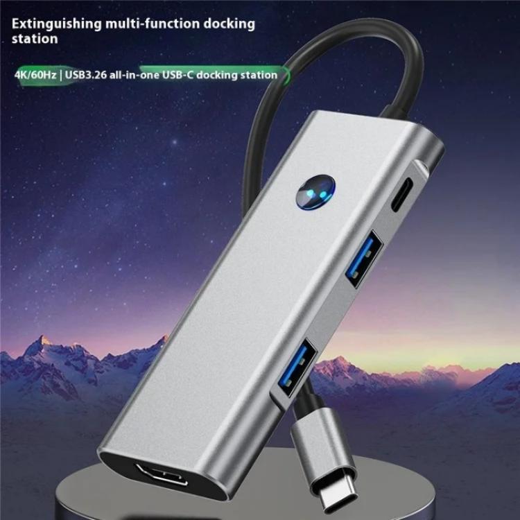 2426 One-Key Screen Off Type-C to 2 x USB3.2, HD, PD100W, 2 x USB-C3.2 HUB - USB HUB by buy2fix | Online Shopping UK | buy2fix