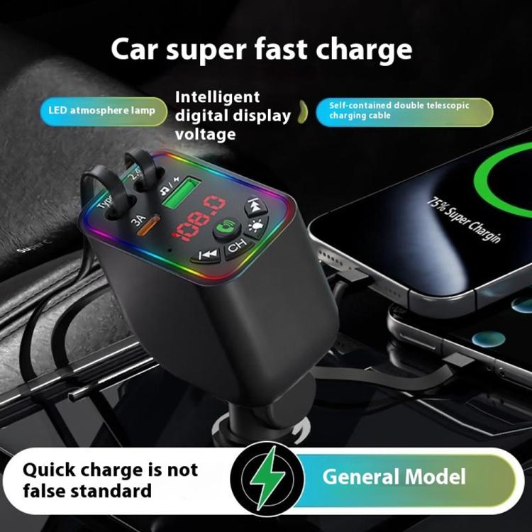 L5 Car Bluetooth-Compatible MP3 Player Hands Free Calling FM Transmitter Fast Charger - Bluetooth Car Kits by buy2fix | Online Shopping UK | buy2fix