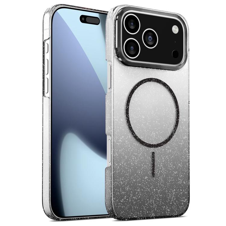 For iPhone 17 Pro Max Gold Diamond Glitter Gradient MagSafe Shockproof Phone Case(Black) - iPhone 17 Pro Max Cases by buy2fix | Online Shopping UK | buy2fix