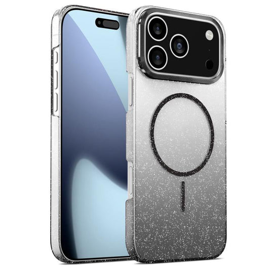 For iPhone 17 Pro Max Gold Diamond Glitter Gradient MagSafe Shockproof Phone Case(Black) - iPhone 17 Pro Max Cases by buy2fix | Online Shopping UK | buy2fix