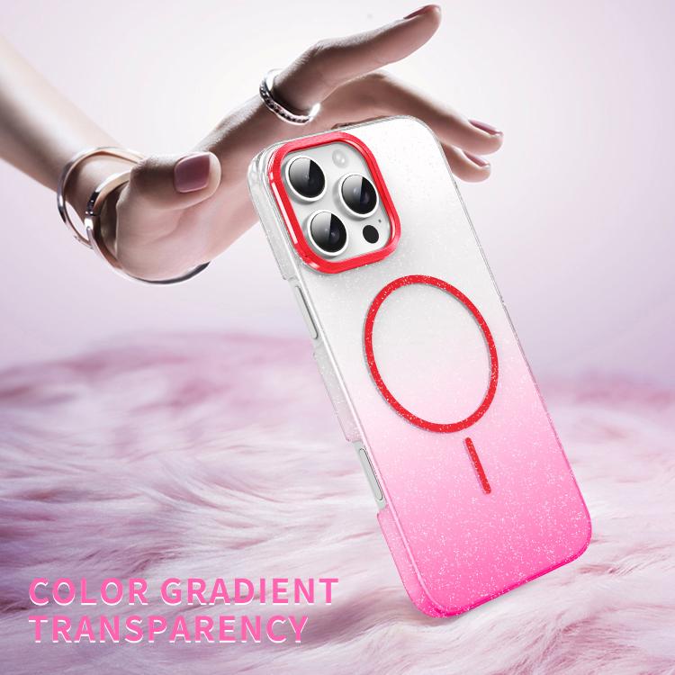 For iPhone 17 Pro Gold Diamond Glitter Gradient MagSafe Shockproof Phone Case(Gold) - iPhone 17 Pro Cases by buy2fix | Online Shopping UK | buy2fix