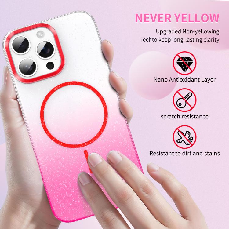 For iPhone 17 Pro Max Gold Diamond Glitter Gradient MagSafe Shockproof Phone Case(Gold) - iPhone 17 Pro Max Cases by buy2fix | Online Shopping UK | buy2fix