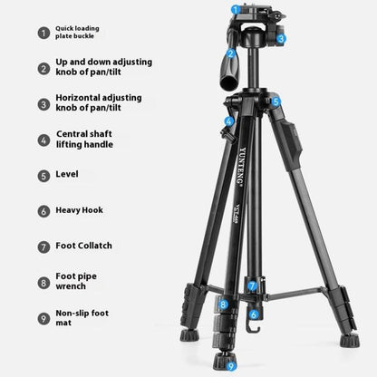 YUNTENG VCT-669 For Live Streaming Video Recording Camera Tripod Smartphone Selfie Mount - Tripods by YUNTENG | Online Shopping UK | buy2fix