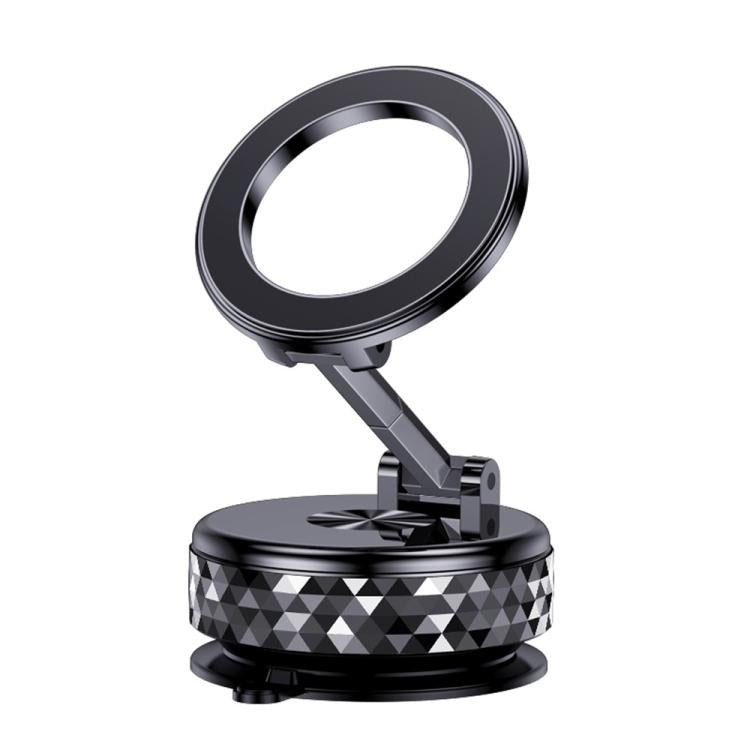 K12 Vacuum Suction Mount Foldable 360 Rotation Magnetic Car Phone Holder(Black) - Universal Car Holders by buy2fix | Online Shopping UK | buy2fix