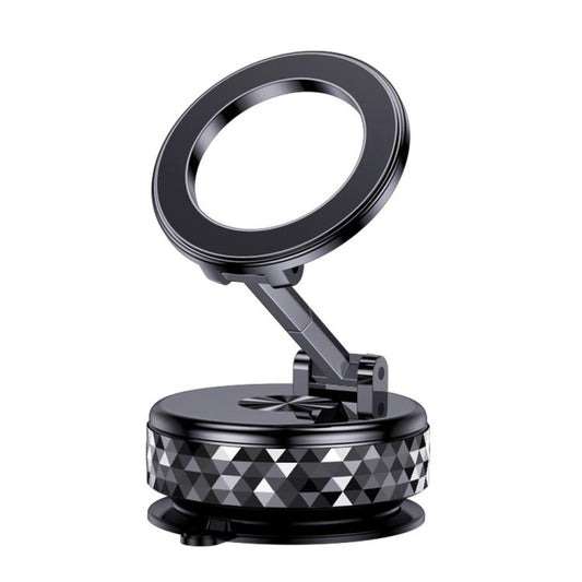 K12 Vacuum Suction Mount Foldable 360 Rotation Magnetic Car Phone Holder(Black) - Universal Car Holders by buy2fix | Online Shopping UK | buy2fix