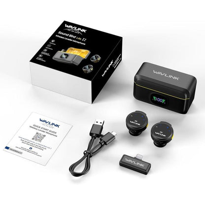 WAVLINK 608C Magnetic Lavalier Wireless Dual Microphone with 8 Pin RX Receiver - Microphone by WAVLINK | Online Shopping UK | buy2fix