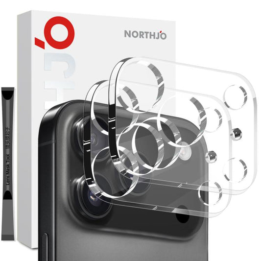 For iPhone 17 Pro 2pcs NORTHJO Camera Lens Protector 3D HD Tempered Glass Film(Clear) - iPhone 17 Pro Tempered Glass by NORTHJO | Online Shopping UK | buy2fix
