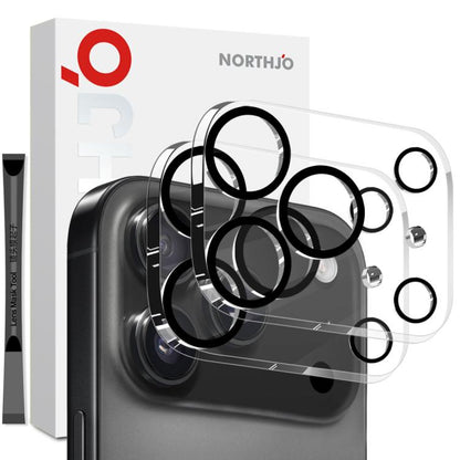 For iPhone 17 Pro 2pcs NORTHJO Camera Lens Protector 3D Night Shot Tempered Glass Film(Black) - iPhone 17 Pro Tempered Glass by NORTHJO | Online Shopping UK | buy2fix