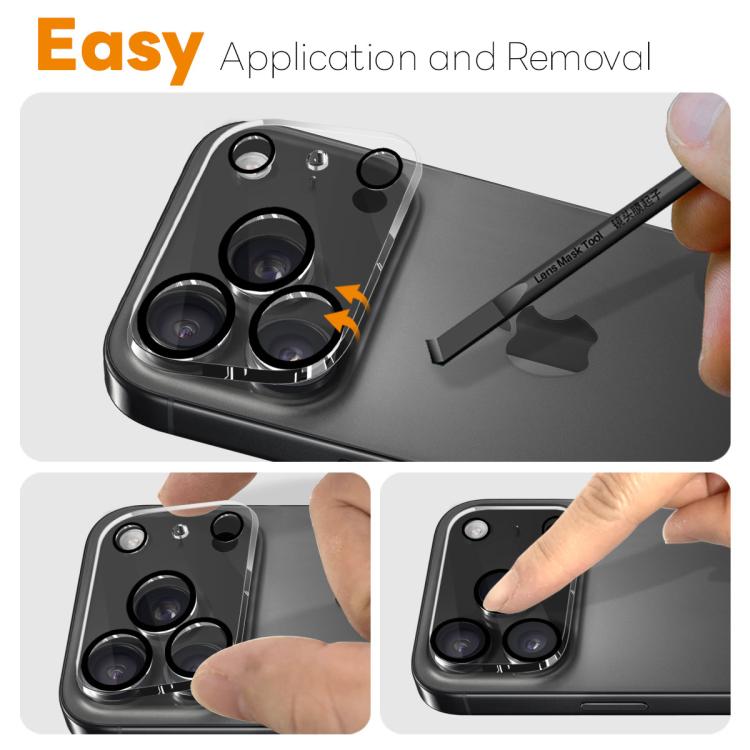 For iPhone 17 Pro 2pcs NORTHJO Camera Lens Protector 3D Night Shot Tempered Glass Film(Black) - iPhone 17 Pro Tempered Glass by NORTHJO | Online Shopping UK | buy2fix