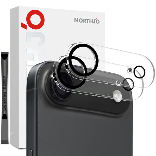For iPhone Air 2pcs NORTHJO Camera Lens Protector 3D Night Shot Tempered Glass Film(Black) - iPhone Air Tempered Glass by NORTHJO | Online Shopping UK | buy2fix