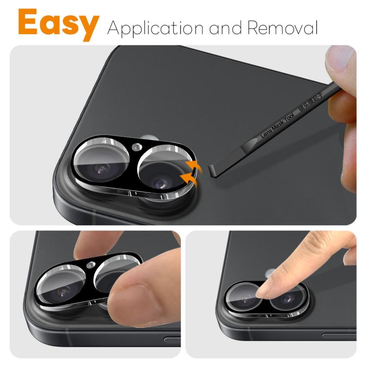 For iPhone 17 2pcs NORTHJO Camera Lens Protector 3D HD Tempered Glass Film(Black) - iPhone 17 Tempered Glass by NORTHJO | Online Shopping UK | buy2fix