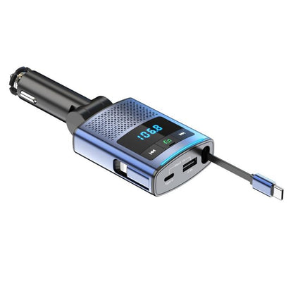 BC99 With Retractable Cable FM Transmitter PD 65W Fast Charging Laptop Phone Car Charger - Bluetooth Car Kits by buy2fix | Online Shopping UK | buy2fix