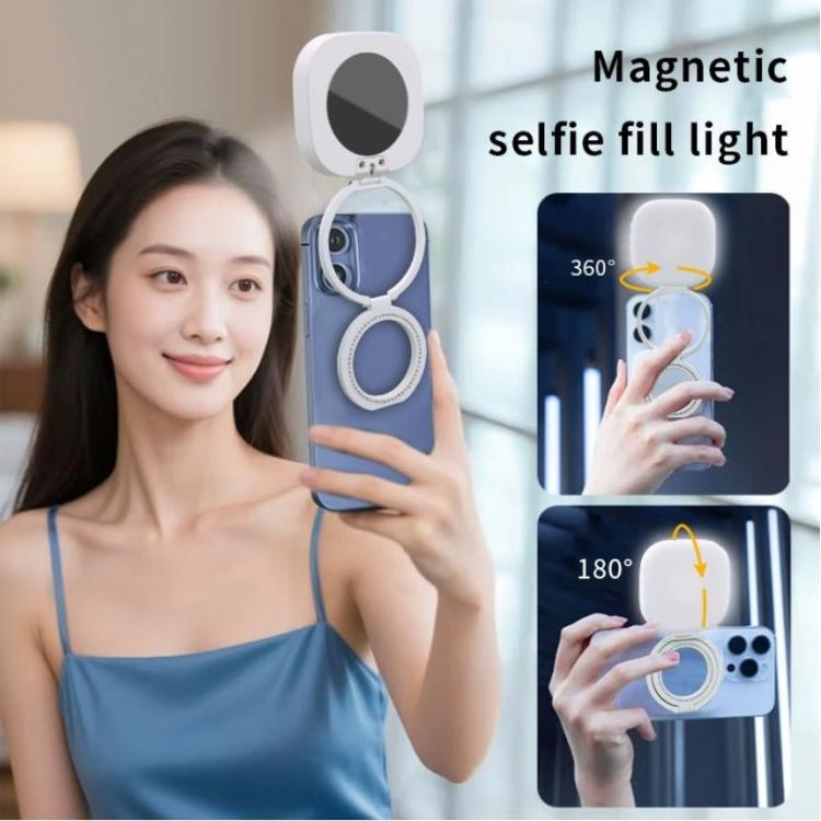 AL80 Portable 360 Degree Rotatable Magnetic Selfie Fill Light LED Fill Lamp(Black) - Selfie Light by buy2fix | Online Shopping UK | buy2fix