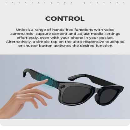 M01 Smart Glasses, with HD Camera, Support Bluetooth Call, AI Intelligent Translation(White) - Smart Glasses by buy2fix | Online Shopping UK | buy2fix