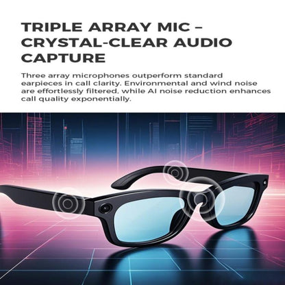 M01 Smart Glasses, with HD Camera, Support Bluetooth Call, AI Intelligent Translation(White) - Smart Glasses by buy2fix | Online Shopping UK | buy2fix