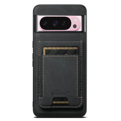 For Google Pixel 10 Pro Suteni H17 Litchi Texture Leather Magnetic Detachable Wallet Phone Case(Black) - Google Cases by Suteni | Online Shopping UK | buy2fix