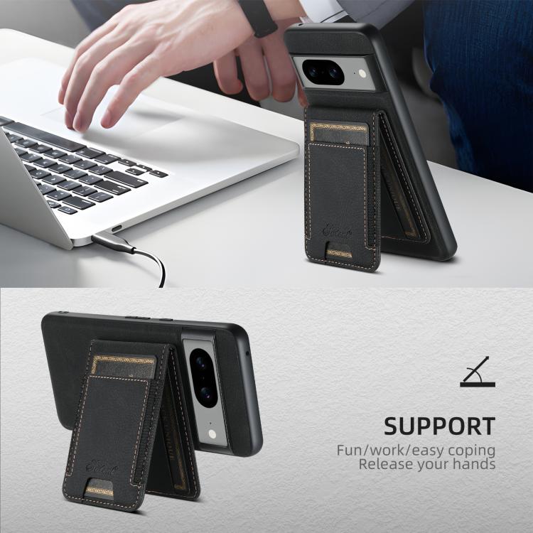 For Google Pixel 10 Pro Suteni H17 Litchi Texture Leather Magnetic Detachable Wallet Phone Case(Black) - Google Cases by Suteni | Online Shopping UK | buy2fix