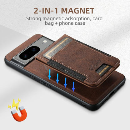 For Google Pixel 10 Pro Suteni H17 Litchi Texture Leather Magnetic Detachable Wallet Phone Case(Brown) - Google Cases by Suteni | Online Shopping UK | buy2fix