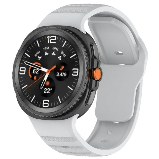 For Galaxy Watch9 / 8 / 8 Classic Dot Pattern Release Buckle Silicone Watch Band(Gray)