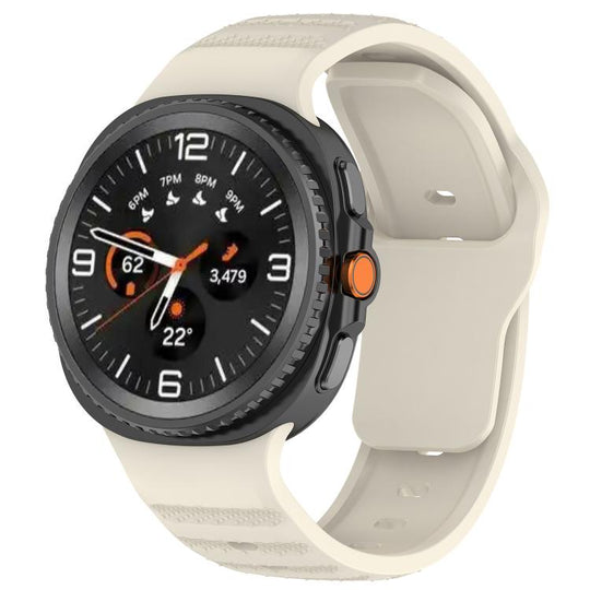 For Galaxy Watch9 / 8 / 8 Classic Dot Pattern Release Buckle Silicone Watch Band(Starlight)