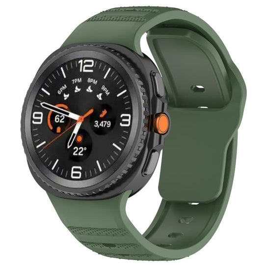 For Galaxy Watch9 / 8 / 8 Classic Dot Pattern Release Buckle Silicone Watch Band(Army Green)