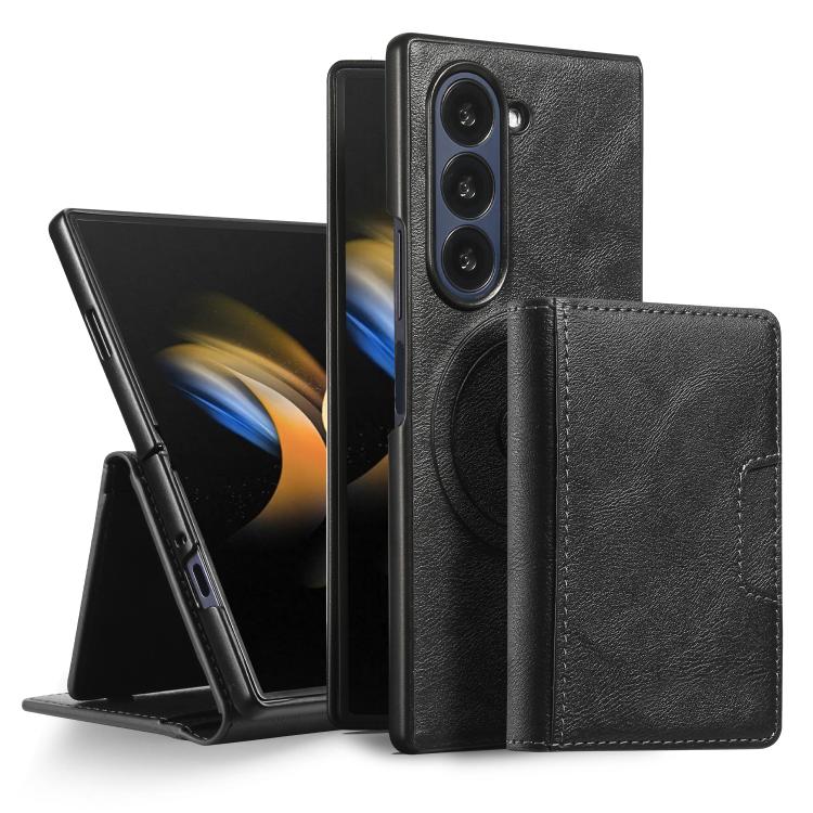 For Samsung Galaxy Z Fold7 Kalebol Strong Magnetic MagSafe Tri-Fold Wallet Leather Phone Case(Black) - Galaxy Z Fold7 5G Cases by Kalebol | Online Shopping UK | buy2fix