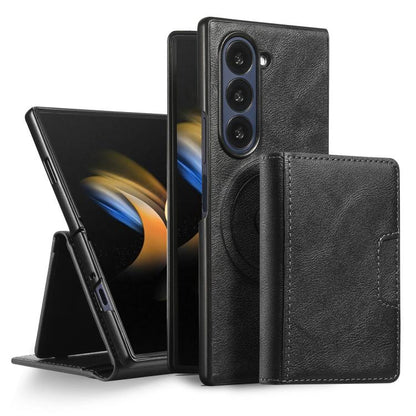 For Samsung Galaxy Z Fold7 Kalebol Strong Magnetic MagSafe Tri-Fold Wallet Leather Phone Case(Black) - Galaxy Z Fold7 5G Cases by Kalebol | Online Shopping UK | buy2fix