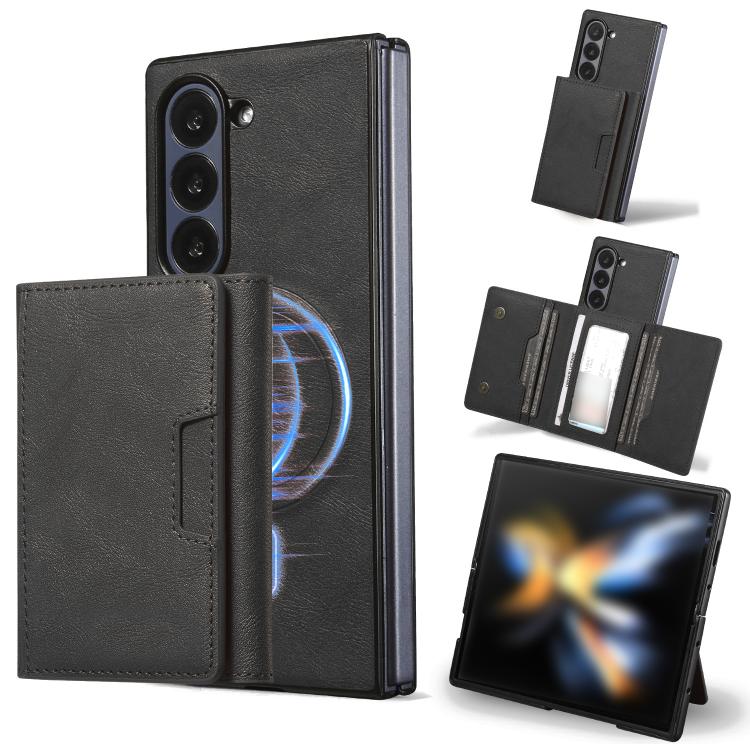 For Samsung Galaxy Z Fold7 Kalebol Strong Magnetic MagSafe Tri-Fold Wallet Leather Phone Case(Black) - Galaxy Z Fold7 5G Cases by Kalebol | Online Shopping UK | buy2fix