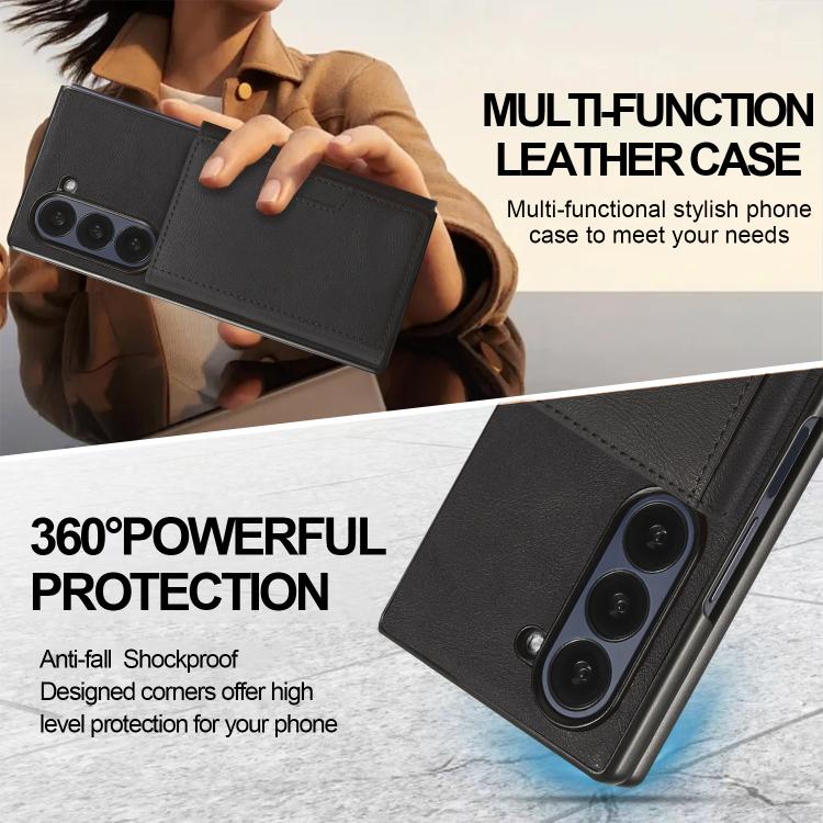 For Samsung Galaxy Z Fold7 Kalebol Strong Magnetic MagSafe Tri-Fold Wallet Leather Phone Case(Black) - Galaxy Z Fold7 5G Cases by Kalebol | Online Shopping UK | buy2fix