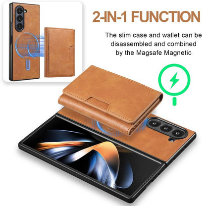 For Samsung Galaxy Z Fold7 Kalebol Strong Magnetic MagSafe Tri-Fold Wallet Leather Phone Case(Brown) - Galaxy Z Fold7 5G Cases by Kalebol | Online Shopping UK | buy2fix