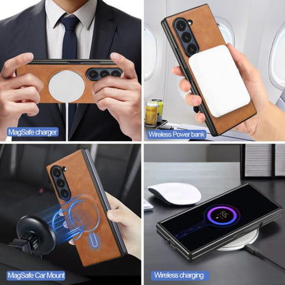 For Samsung Galaxy Z Fold7 Kalebol Strong Magnetic MagSafe Tri-Fold Wallet Leather Phone Case(Brown) - Galaxy Z Fold7 5G Cases by Kalebol | Online Shopping UK | buy2fix