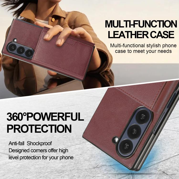 For Samsung Galaxy Z Fold7 Kalebol Strong Magnetic MagSafe Tri-Fold Wallet Leather Phone Case(Red) - Galaxy Z Fold7 5G Cases by Kalebol | Online Shopping UK | buy2fix