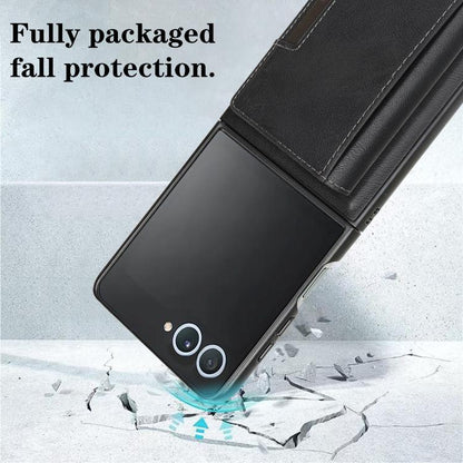 For Samsung Galaxy Z Flip7 Kalebol Strong Magnetic MagSafe Tri-Fold Wallet Leather Phone Case(Black) - Galaxy Z Flip7 5G Cases by Kalebol | Online Shopping UK | buy2fix