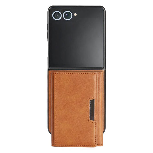 For Samsung Galaxy Z Flip7 Kalebol Strong Magnetic MagSafe Tri-Fold Wallet Leather Phone Case(Brown) - Galaxy Z Flip7 5G Cases by Kalebol | Online Shopping UK | buy2fix