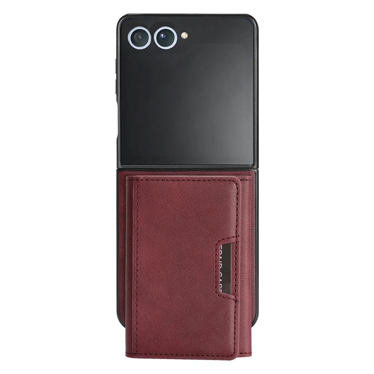 For Samsung Galaxy Z Flip7 Kalebol Strong Magnetic MagSafe Tri-Fold Wallet Leather Phone Case(Red) - Galaxy Z Flip7 5G Cases by Kalebol | Online Shopping UK | buy2fix