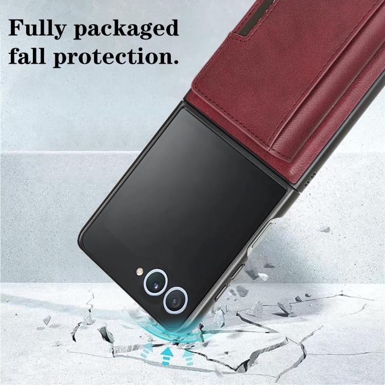 For Samsung Galaxy Z Flip7 Kalebol Strong Magnetic MagSafe Tri-Fold Wallet Leather Phone Case(Red) - Galaxy Z Flip7 5G Cases by Kalebol | Online Shopping UK | buy2fix