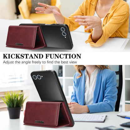 For Samsung Galaxy Z Flip7 Kalebol Strong Magnetic MagSafe Tri-Fold Wallet Leather Phone Case(Red) - Galaxy Z Flip7 5G Cases by Kalebol | Online Shopping UK | buy2fix