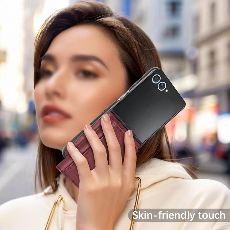 For Samsung Galaxy Z Flip7 Kalebol Strong Magnetic MagSafe Tri-Fold Wallet Leather Phone Case(Red) - Galaxy Z Flip7 5G Cases by Kalebol | Online Shopping UK | buy2fix