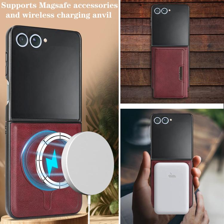 For Samsung Galaxy Z Flip7 Kalebol Strong Magnetic MagSafe Tri-Fold Wallet Leather Phone Case(Red) - Galaxy Z Flip7 5G Cases by Kalebol | Online Shopping UK | buy2fix