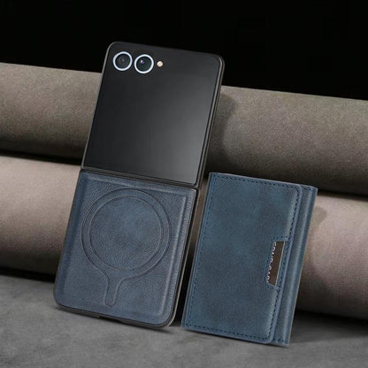 For Samsung Galaxy Z Flip7 Kalebol Strong Magnetic MagSafe Tri-Fold Wallet Leather Phone Case(Blue) - Galaxy Z Flip7 5G Cases by Kalebol | Online Shopping UK | buy2fix