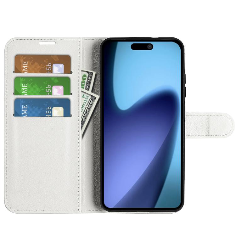 For iPhone Air Litchi Texture Horizontal Flip Leather Phone Case with Holder(White) - iPhone Air Cases by buy2fix | Online Shopping UK | buy2fix