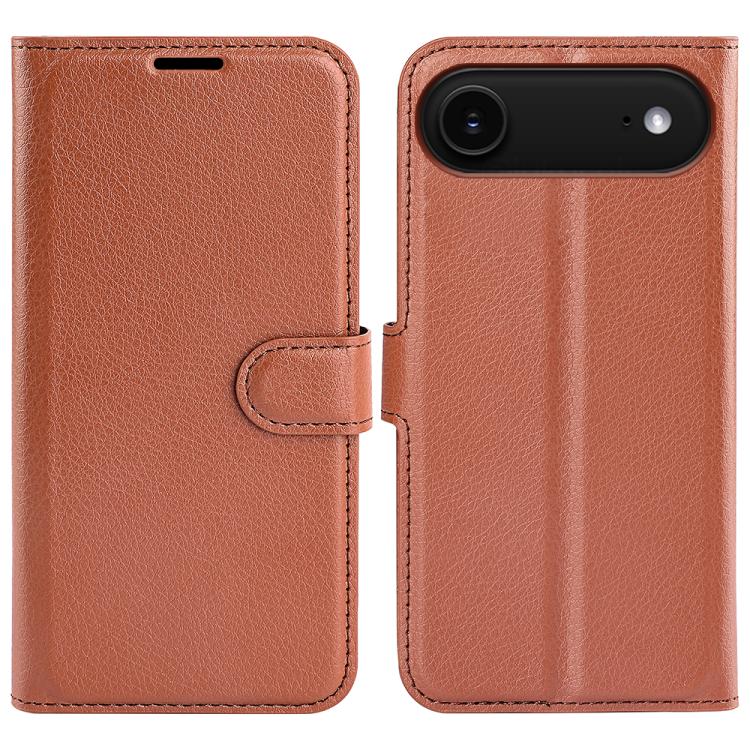 For iPhone Air Litchi Texture Horizontal Flip Leather Phone Case with Holder(Brown) - iPhone Air Cases by buy2fix | Online Shopping UK | buy2fix