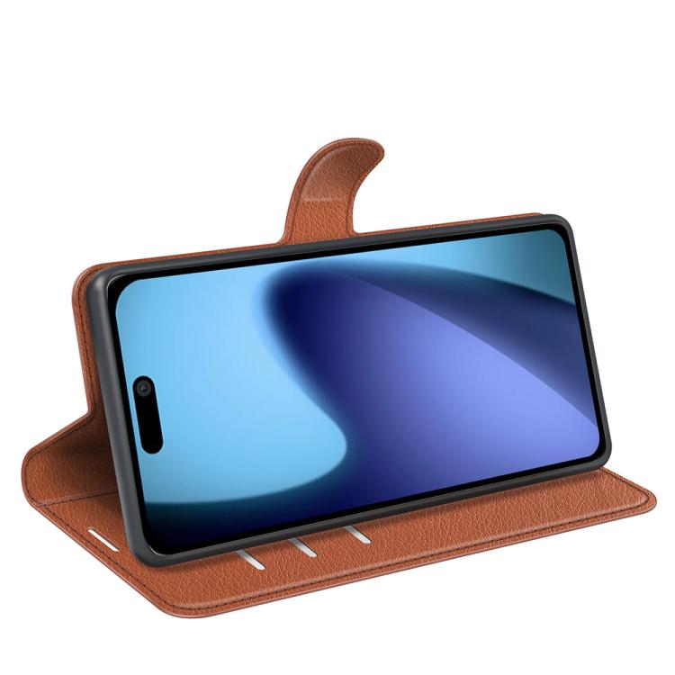 For iPhone Air Litchi Texture Horizontal Flip Leather Phone Case with Holder(Brown) - iPhone Air Cases by buy2fix | Online Shopping UK | buy2fix