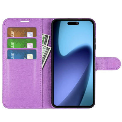 For iPhone Air Litchi Texture Horizontal Flip Leather Phone Case with Holder(Purple) - iPhone Air Cases by buy2fix | Online Shopping UK | buy2fix