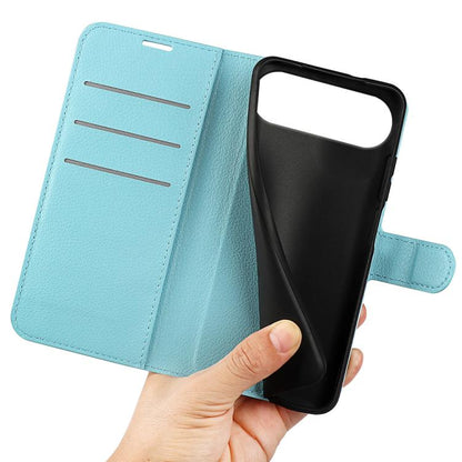 For iPhone Air Litchi Texture Horizontal Flip Leather Phone Case with Holder(Blue) - iPhone Air Cases by buy2fix | Online Shopping UK | buy2fix