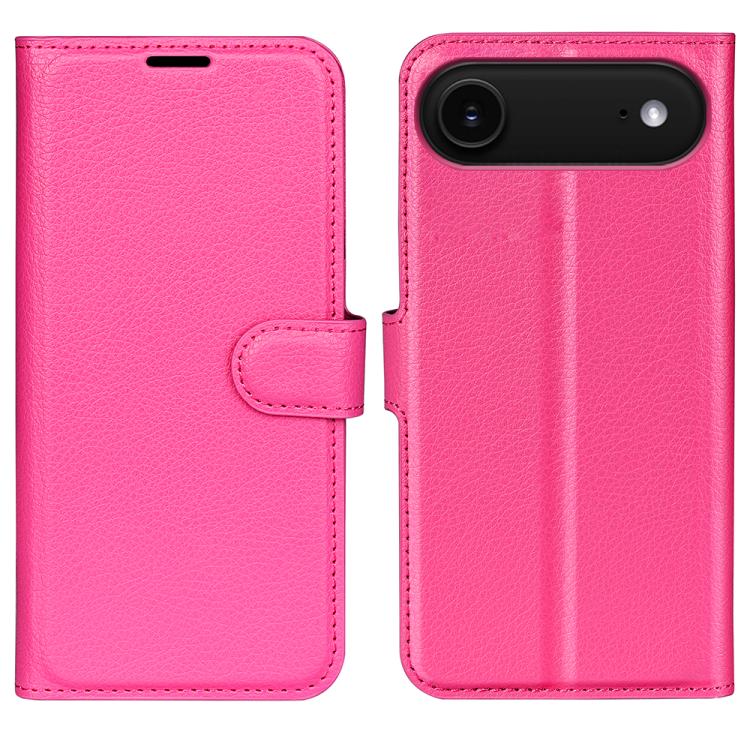 For iPhone Air Litchi Texture Horizontal Flip Leather Phone Case with Holder(Rose Red) - iPhone Air Cases by buy2fix | Online Shopping UK | buy2fix